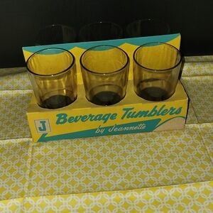 Jeannette Amber Beverage Tumblers 6 Pk